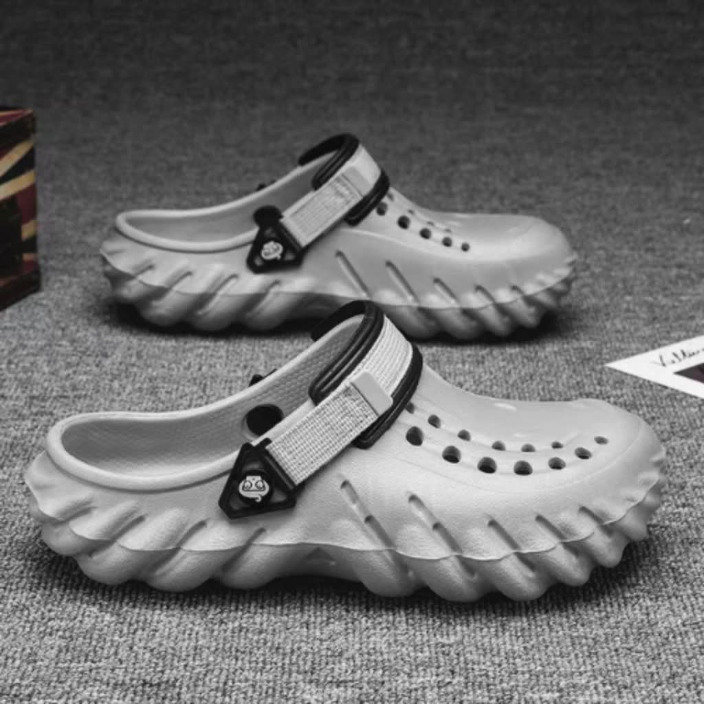 Nova Sandália Echo antiderrapante Sola Grossa Antiderrapante EVA Moda Bico Redondo