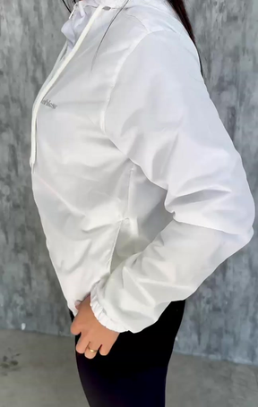 Jaqueta Forrada Corta Vento Feminina Capuz Impermeável Casaco Otriginal Academia Bordbless