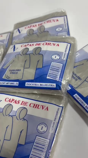 Capa de Chuva Resistente Descartavel – Tamanho Único - Proteção Chuva - Protetor Impermeável - Kit Capa de Chuva