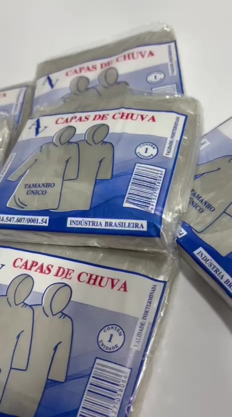 Capa de Chuva Resistente Descartavel – Tamanho Único - Proteção Chuva - Protetor Impermeável - Kit Capa de Chuva