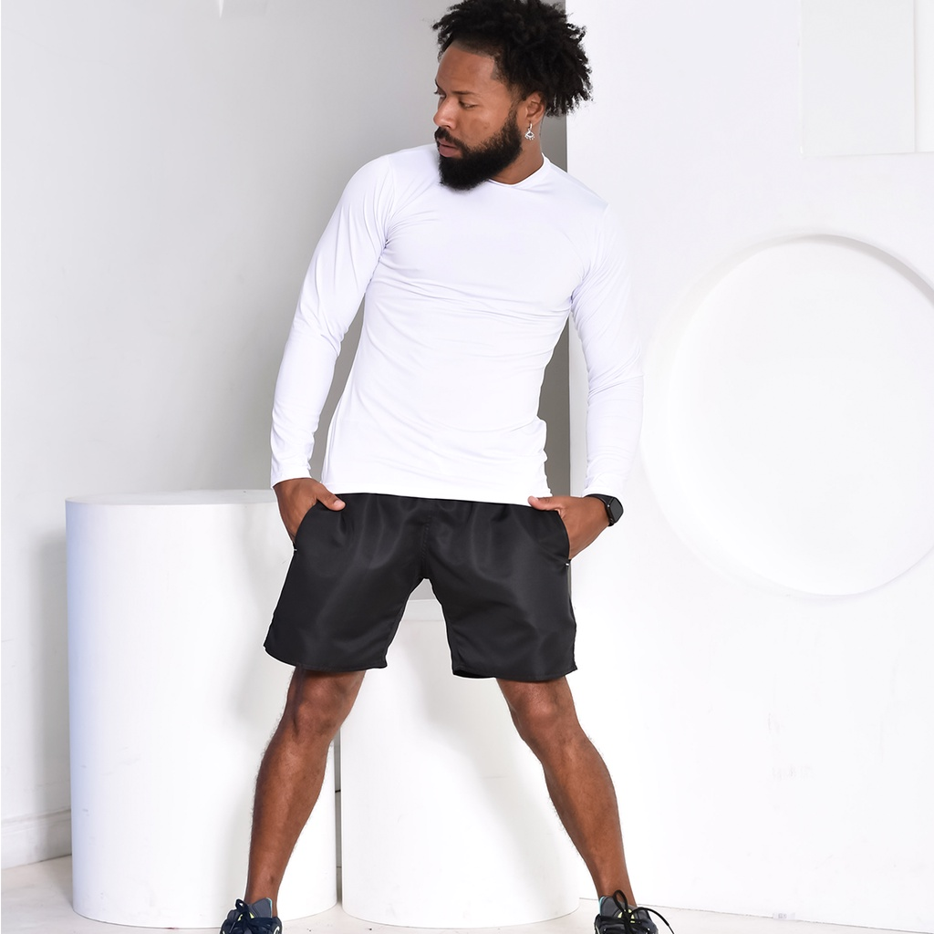 Camisa Camiseta Proteção Uv 50+ Solar Unissex Segunda Pele Frio e Calor Térmica Com Compressao