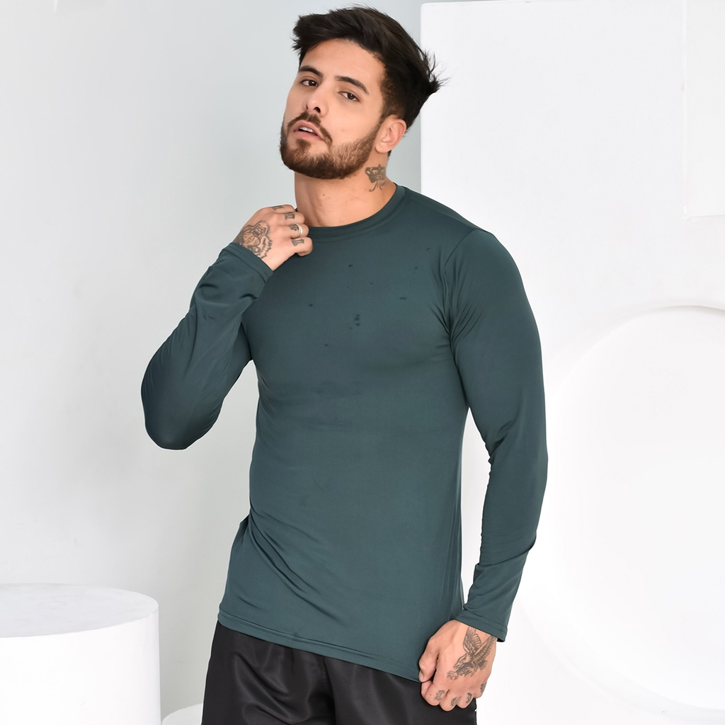 Camisa Camiseta Proteção Uv 50+ Solar Unissex Segunda Pele Frio e Calor Térmica Com Compressao