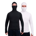 Kit 2 Segunda Pele Camisa Térmica Anti Frio Térmica Touca Ninja Frio Proteção Solar