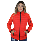 Jaqueta Corta Vento Feminina Flanelada com Capuz Removivel