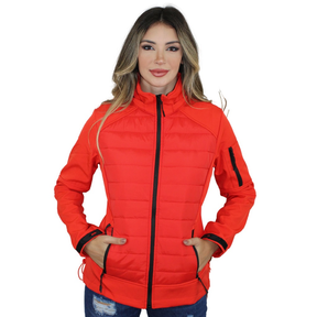 Jaqueta Corta Vento Feminina Flanelada com Capuz Removivel