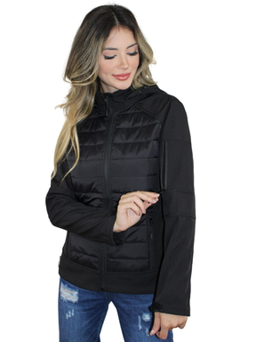 Jaqueta Corta Vento Feminina Flanelada com Capuz Removivel