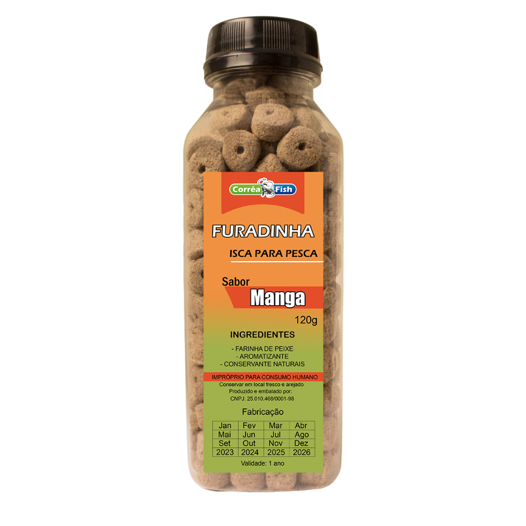5 Ração Furadinha Acquamil Isca Para Pesca Com Essências 125g