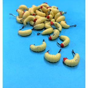 KIT COM ISCAS ARTIFICIAL BICHO DA LARANJA + ANZOL PARA TILÁPIA PARA PESCA