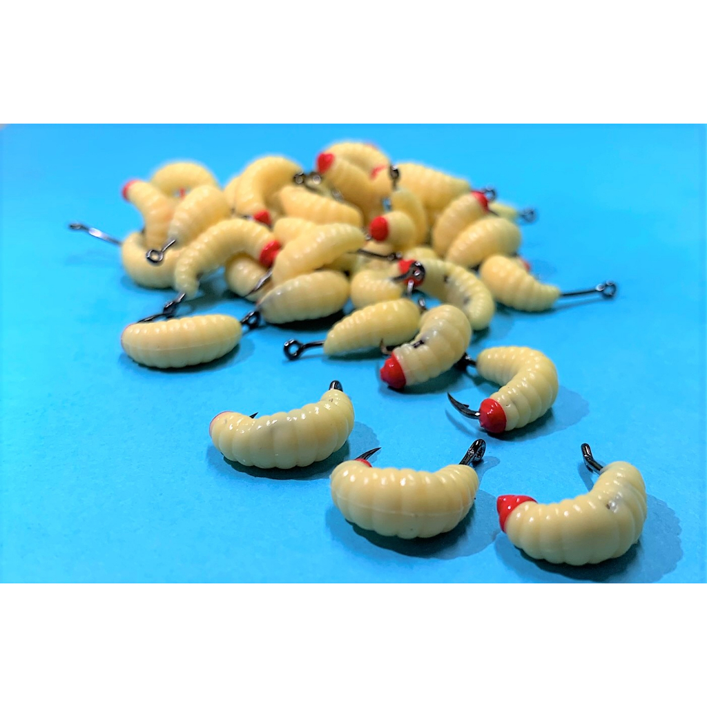 KIT COM ISCAS ARTIFICIAL BICHO DA LARANJA + ANZOL PARA TILÁPIA PARA PESCA