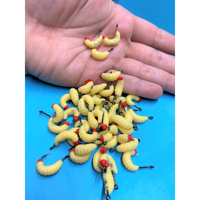 KIT COM ISCAS ARTIFICIAL BICHO DA LARANJA + ANZOL PARA TILÁPIA PARA PESCA