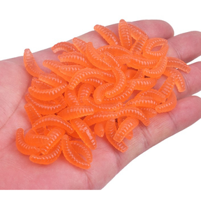 KIT COM ISCAS ARTIFICIAL BICHO DA LARANJA + ANZOL PARA TILÁPIA PARA PESCA