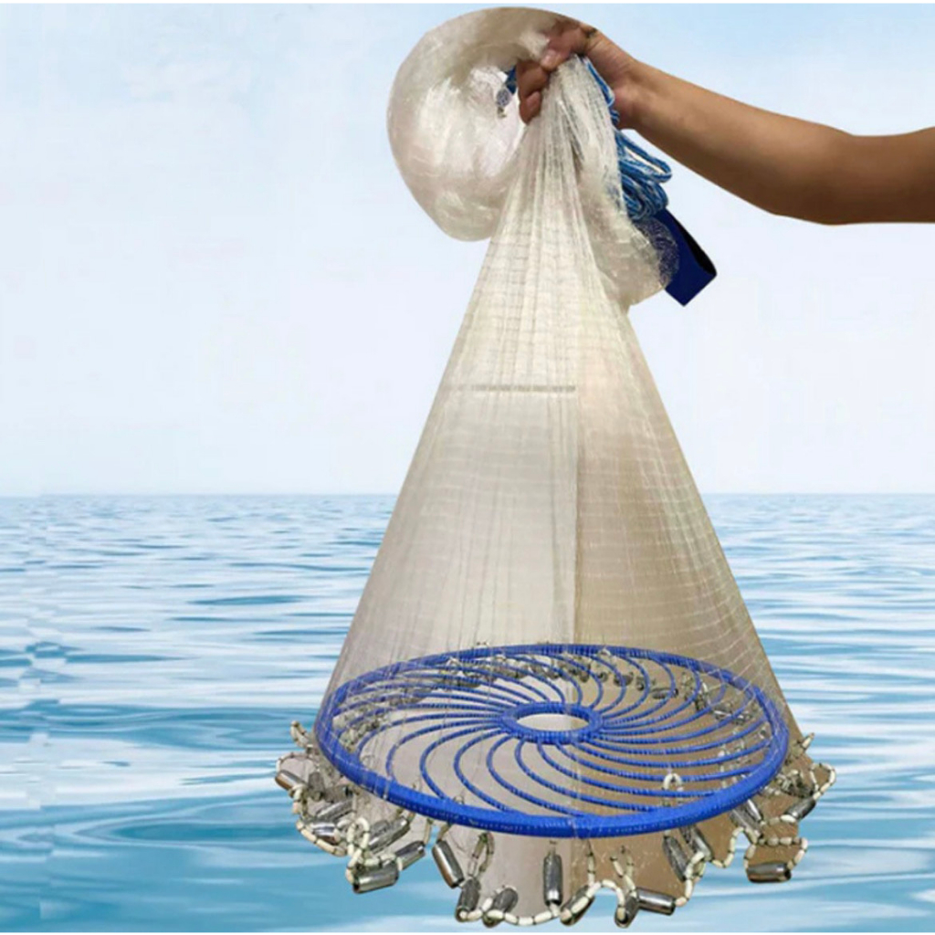 Rede Pesca Tarrafa 3 Metros Discos Pescaria Malha Multifilamento Peixe Tainha Lambari Robalo Tilapia