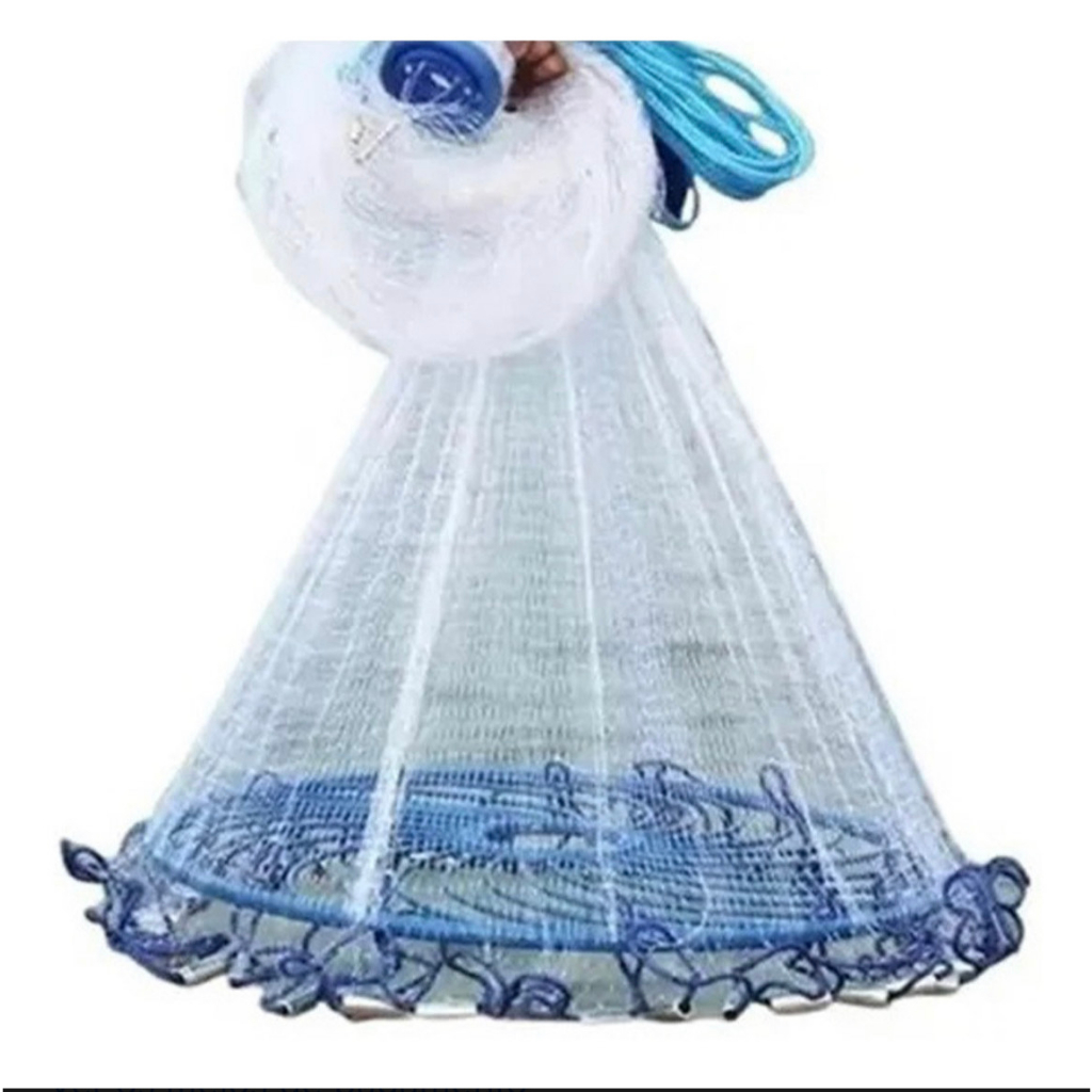 Rede Pesca Tarrafa 3 Metros Discos Pescaria Malha Multifilamento Peixe Tainha Lambari Robalo Tilapia