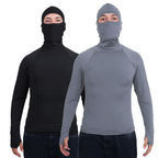 Kit 2 Segunda Pele Camisa Térmica Anti Frio Térmica Touca Ninja Frio Proteção Solar