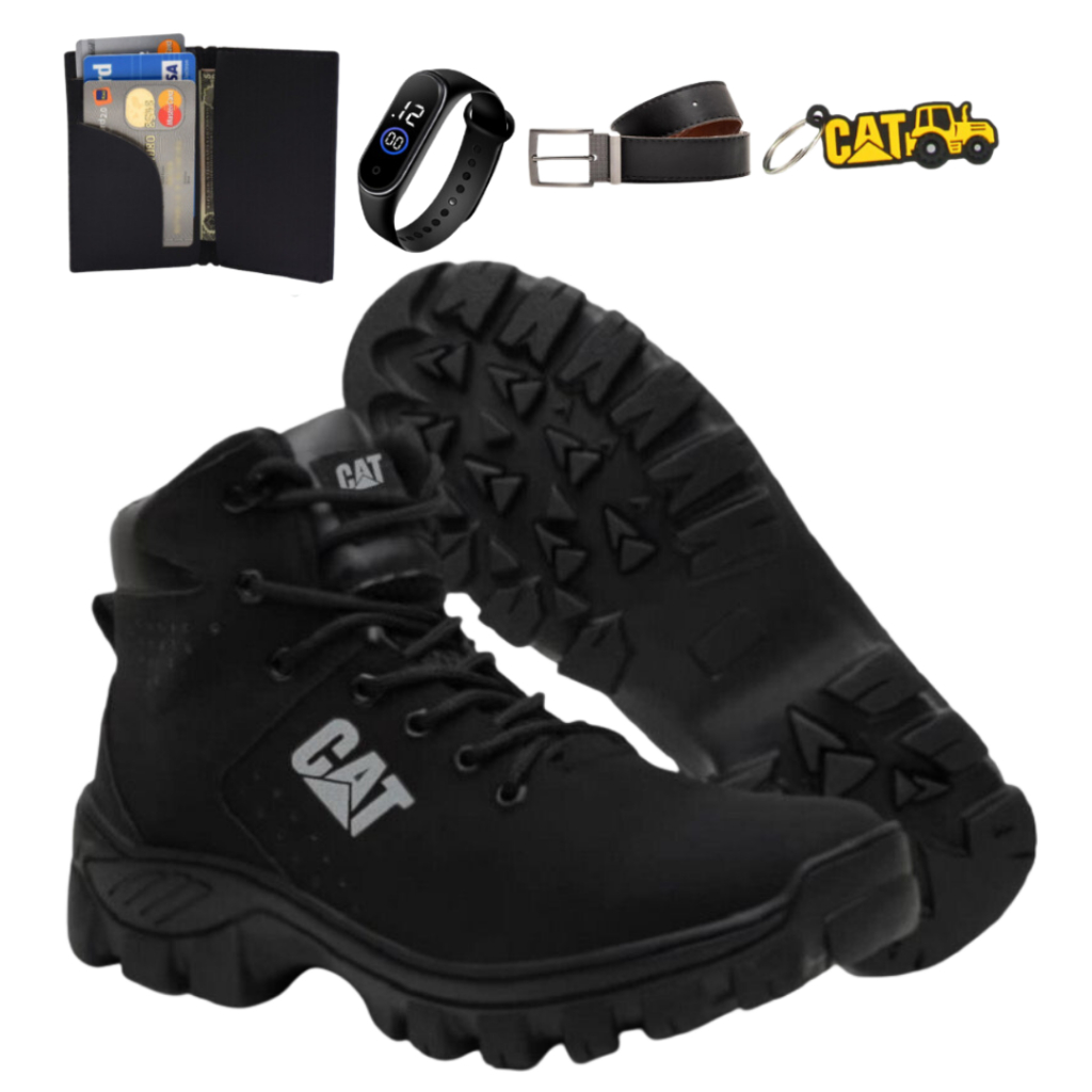 Bota Botina Coturno Masculino Impermeável Em Couro