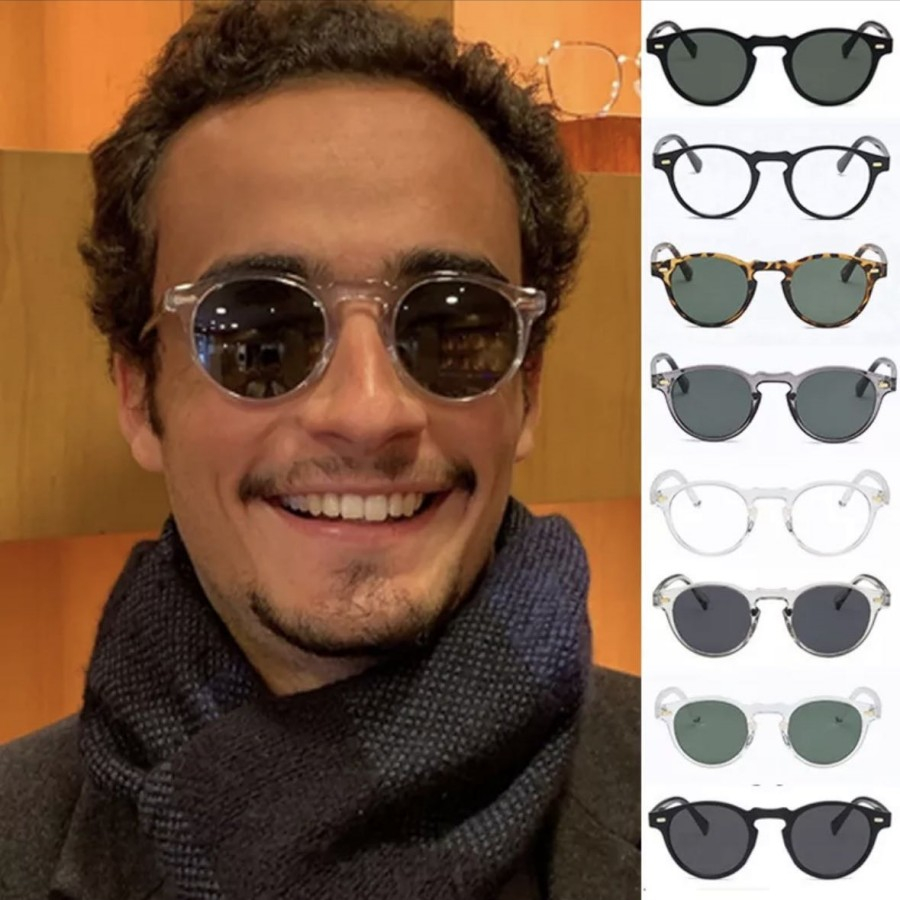 Óculos De Sol Clássicos Oval Unissex Transparente Pequeno Para Masculino E Mulheres 28079