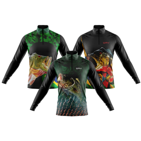 Kit 3 Camisas Masculino de Pesca Manga Longa com Proteção Solar UV Confortável