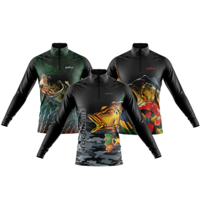 Kit 3 Camisas Masculino de Pesca Manga Longa com Proteção Solar UV Confortável