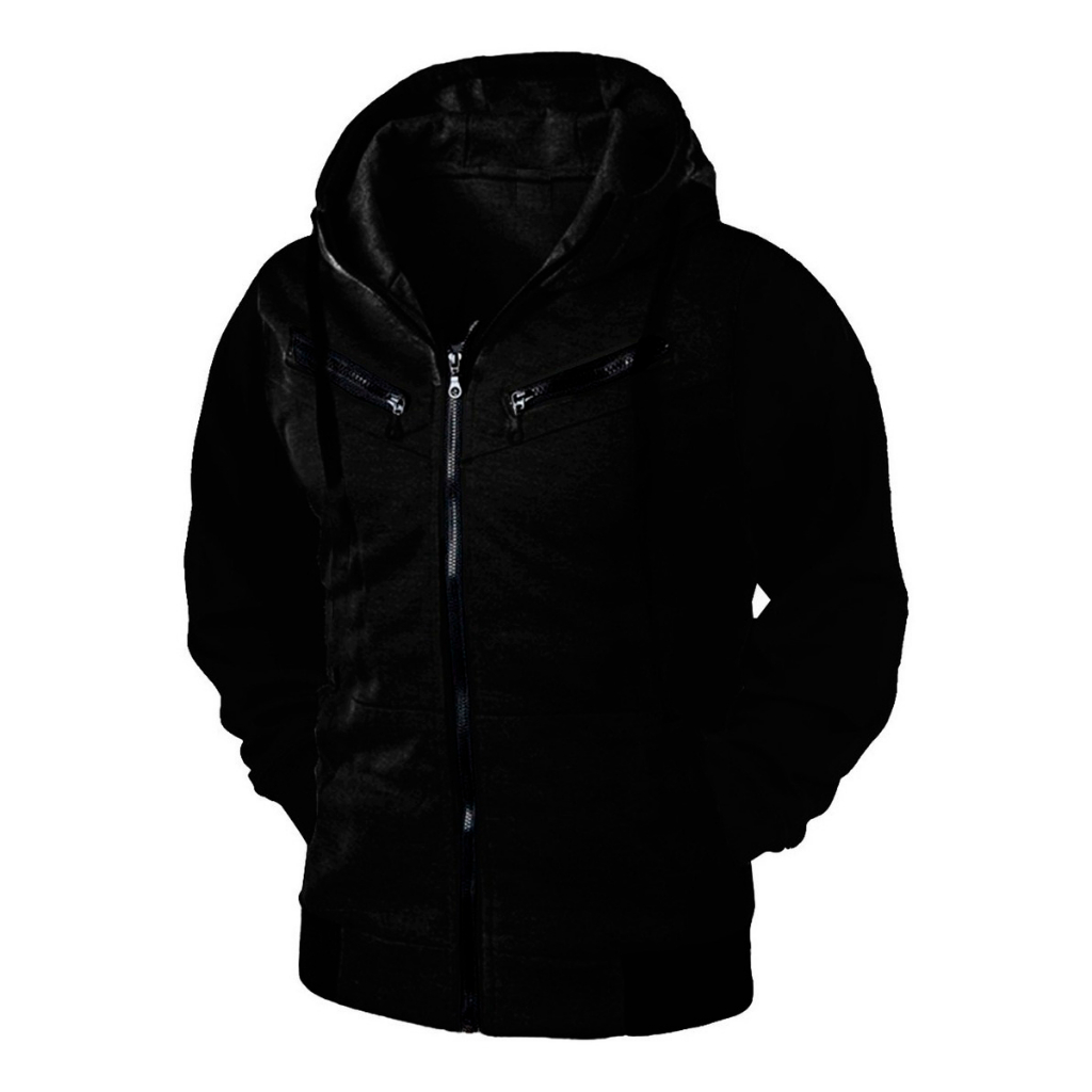 Casaco Blusa De Frio Com Capuz e Zíper Moletom Unissex