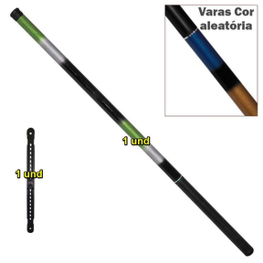 KIT VARA TELESCOPICA 2,10M + LINHA + ANZOL + BOIA + PASSAGUÁ