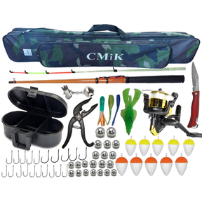 Kit Pesca Completo Profissional Bolsa Vara Molinete Anzol Isca Estojo