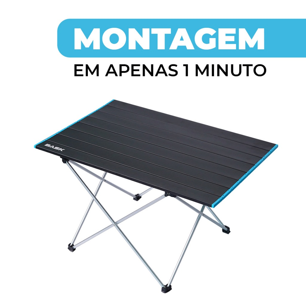Mesa Dobrável Ultraleve para Uso Externo Alumínio Camping Piquenique Bask