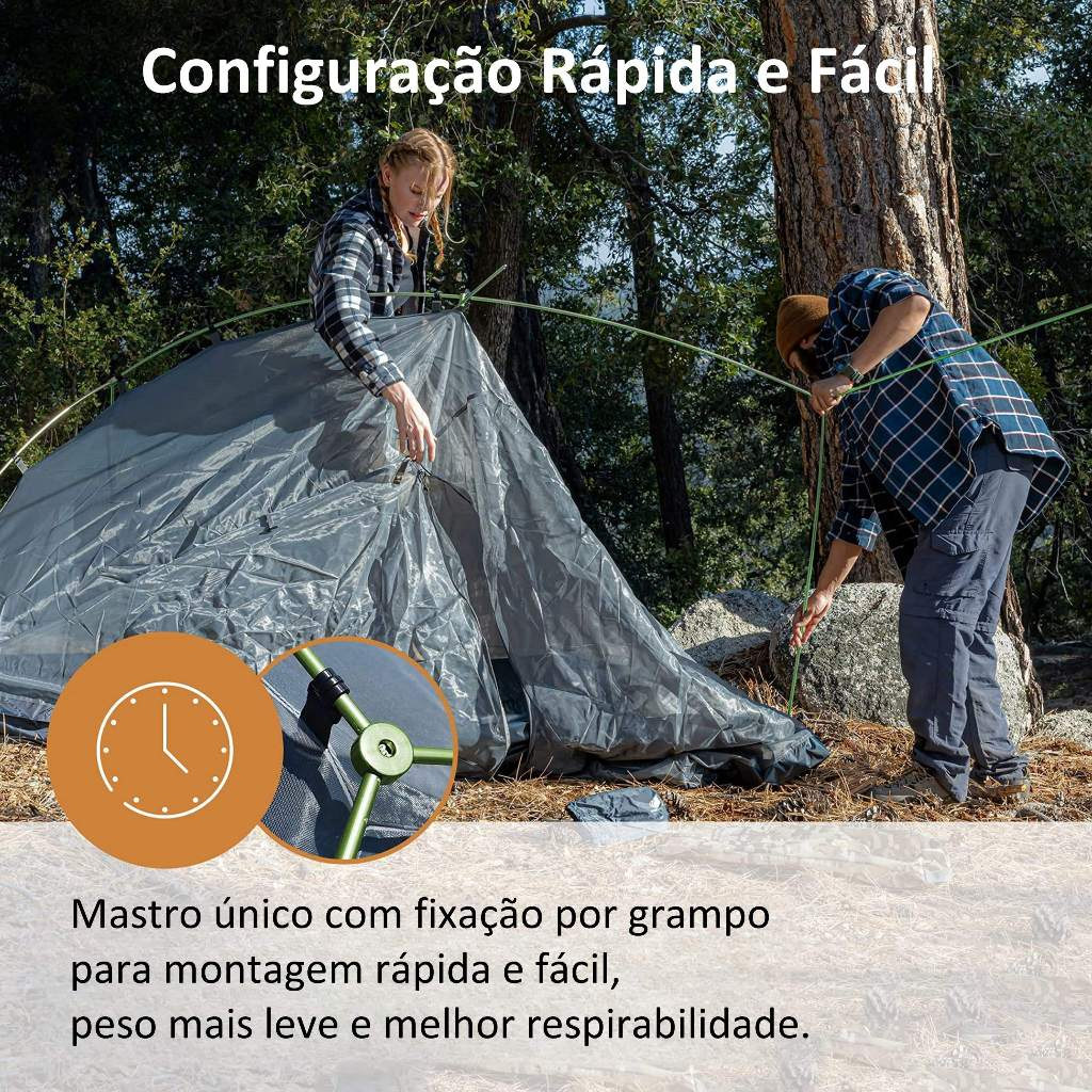 Barraca Camping Ultralight 2p Silicone 20d 6000mm Profissional à prova de chuva