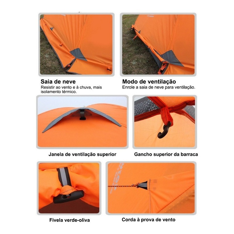 Barraca Camping 4 Pessoas 3500mm Impermeavel Profissional JOYFOX Tenda de trekking de montanha