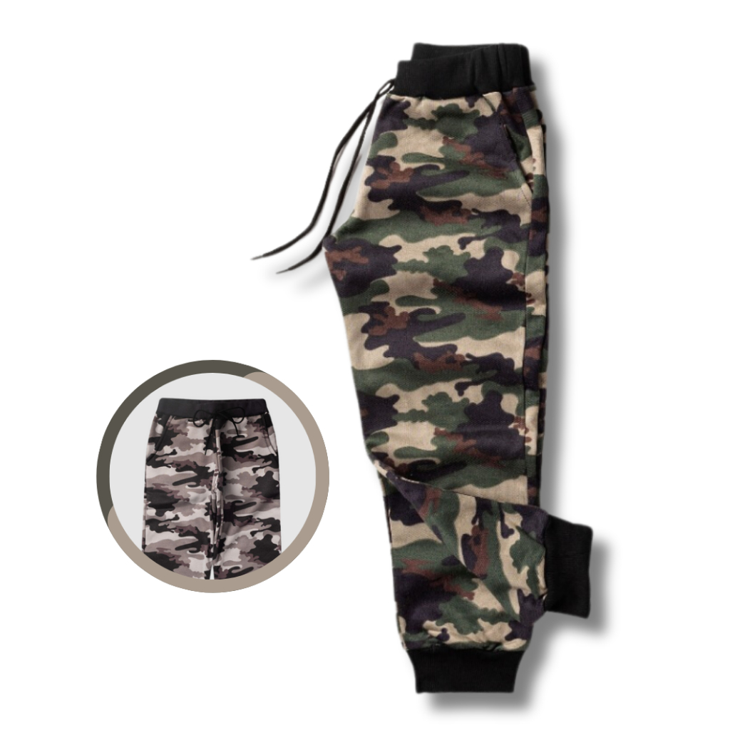 Calça camuflada infantil e juvenil unissex - Tam 1 ao 16 anos.