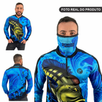 Kit Camisa Camiseta De Pesca + Bandana C/ Proteção Térmica Uv50 Dryfit
