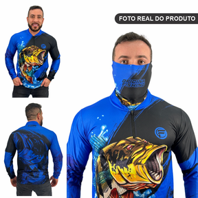 Kit Camisa Camiseta De Pesca + Bandana C/ Proteção Térmica Uv50 Dryfit