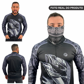 Kit Camisa Camiseta De Pesca + Bandana C/ Proteção Térmica Uv50 Dryfit
