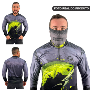 Kit Camisa Camiseta De Pesca + Bandana C/ Proteção Térmica Uv50 Dryfit