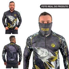 Kit Camisa Camiseta De Pesca + Bandana C/ Proteção Térmica Uv50 Dryfit
