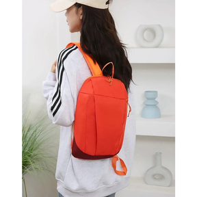 Mochila de Trilha 10L Impermeável PatchWork Camping Viagem - Laranja Vibrante com Vermelho