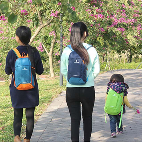 Mochila de Trilha 10L Impermeável PatchWork Camping Viagem - Laranja Vibrante com Vermelho