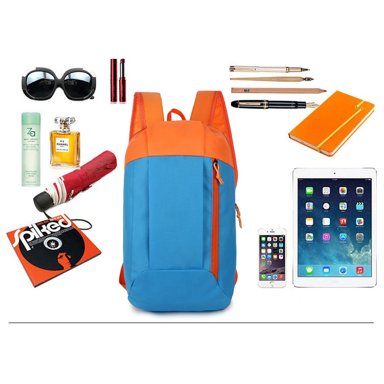 Mochila de Trilha 10L Impermeável PatchWork Camping Viagem - Laranja Vibrante com Vermelho