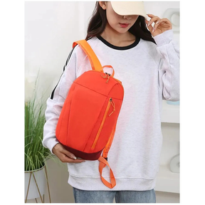 Mochila de Trilha 10L Impermeável PatchWork Camping Viagem - Laranja Vibrante com Vermelho