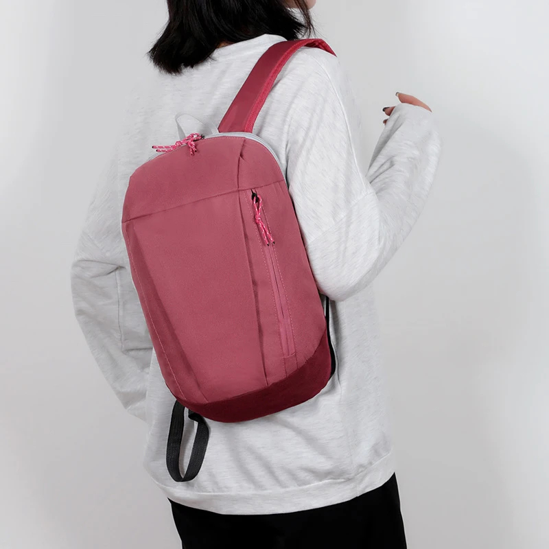 Mochila de Trilha 10L Impermeável PatchWork Camping Viagem - Laranja Vibrante com Vermelho