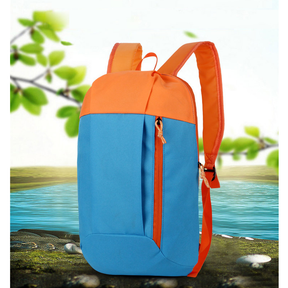 Mochila de Trilha 10L Impermeável PatchWork Camping Viagem - Laranja Vibrante com Vermelho