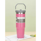 Garrafa Térmica 900ML Com Alça Flip Tumbl Aço Inoxidável Isolamento Térmico Com Canudo P/ Academia Trabalho Caminhada