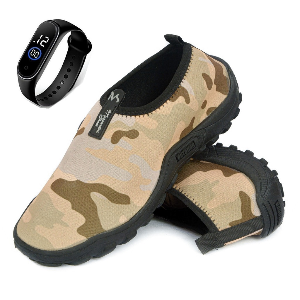 Sapatilha Neoprene Aquatica + Relogio digital Coleção Nova Militar 2024 Moscardini Shoes