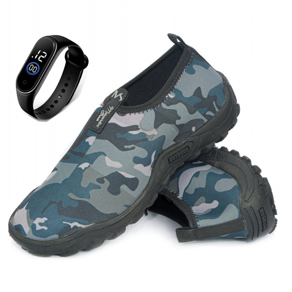 Sapatilha Neoprene Aquatica + Relogio digital Coleção Nova Militar 2024 Moscardini Shoes