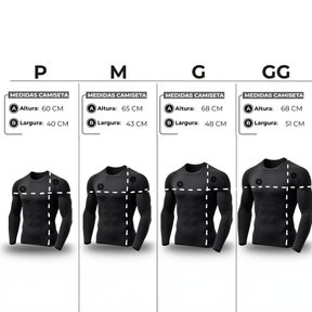 Camisa Camiseta Proteção Uv 50+ Solar Unissex Segunda Pele Frio e Calor Térmica Com Compressao