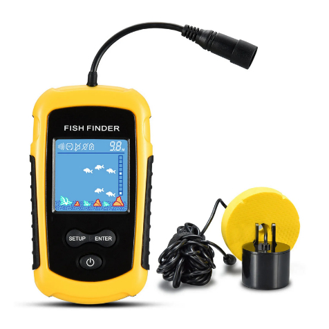 Localizador de Peixes Portátil Detector Com Fio De Profundidade