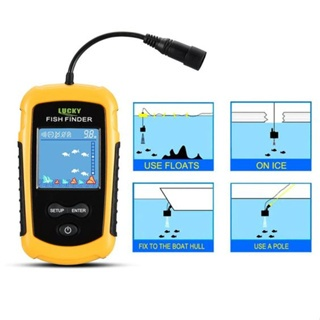 Localizador de Peixes Portátil Detector Com Fio De Profundidade