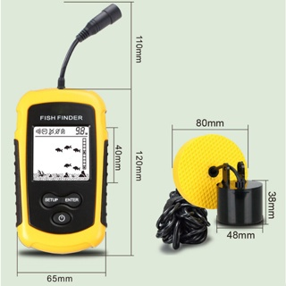 Localizador de Peixes Portátil Detector Com Fio De Profundidade