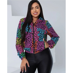 Jaqueta Corta Vento Feminina Inspiração Impermeável com capuz e bolso