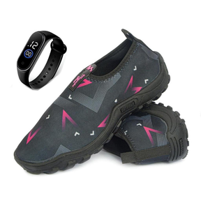 Sapatilha Aquatica Neoprene + Relógio digital Coleção Nova 2025 Antiderrapante