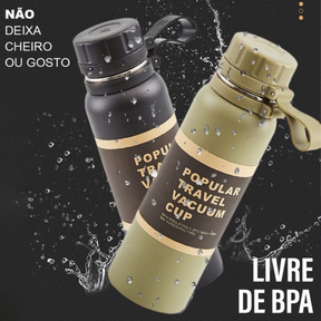 Garrafa Térmica 800ml em Aço Inoxidavel Modelo Travel à Vácuo Esportes Quente & Frio